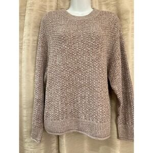 Universal Thread Women Knit Sweater Textured Pullover Long Sleeve M Dusty Rose